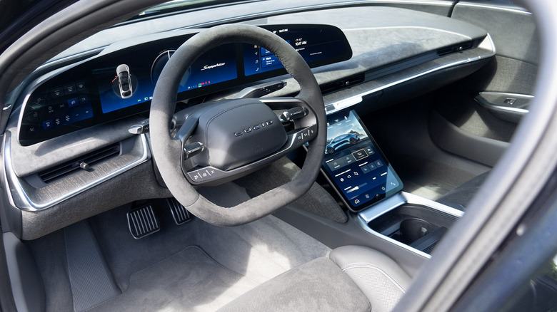 2024 Lucid Air Sapphire steering wheel and dash