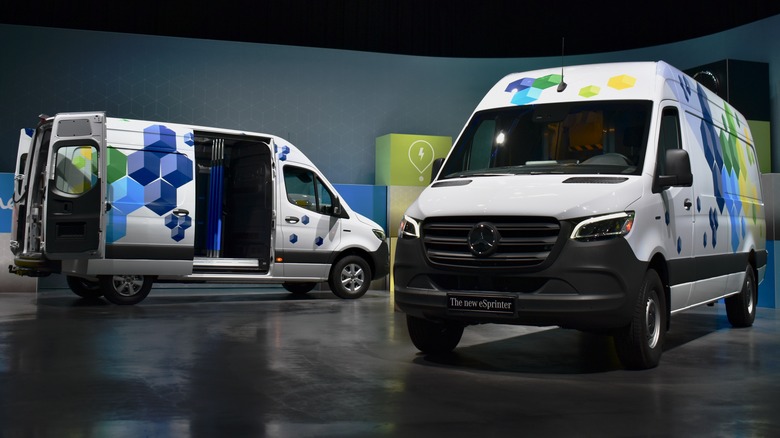 2024 Mercedes-Benz eSprinter front three quarter view.