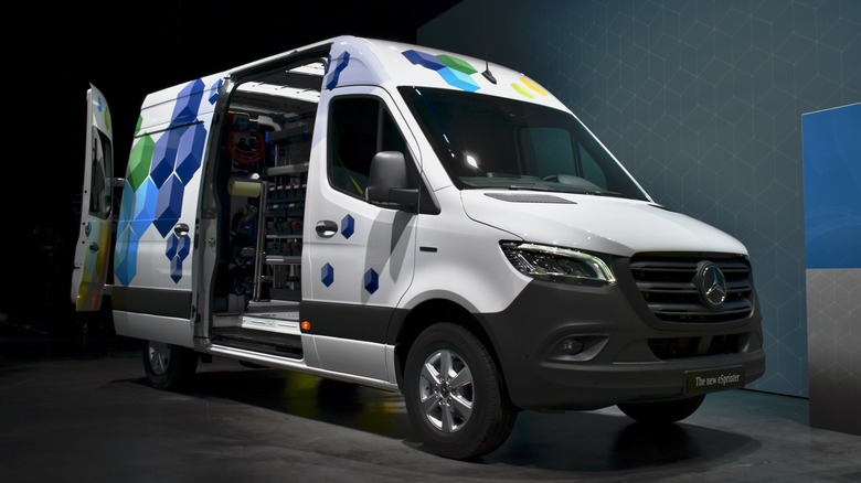 2024 Mercedes-Benz eSprinter front three quarter view.