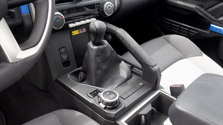 2024 Toyota Tacoma stick shift and off-road knob