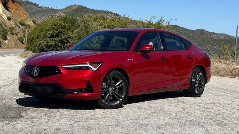 2025 Acura Integra parked on a mountain road