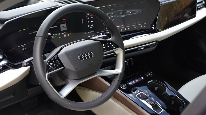 2025 Audi A5 steering wheel and dash detail