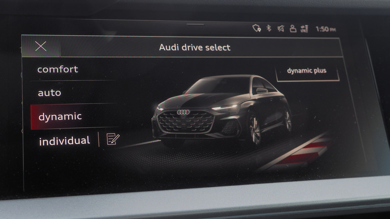 2025 Audi S3 drive mode UI