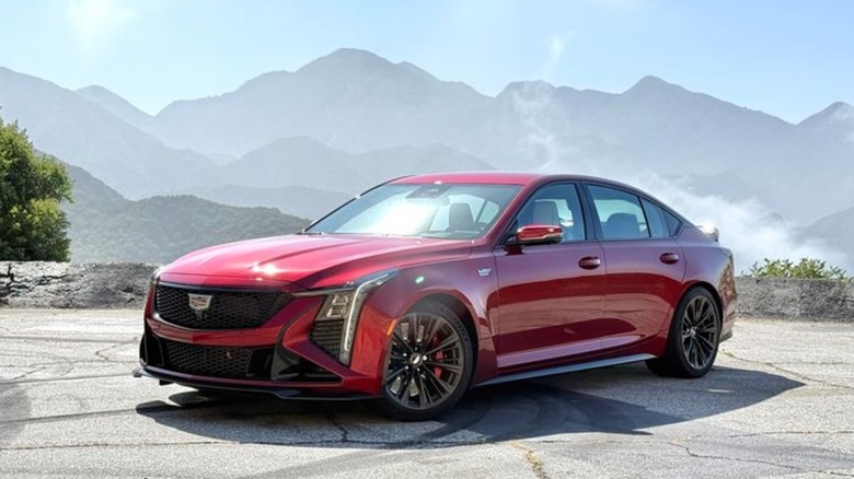 2025 Cadillac CT5-V Blackwing parked in the mountains