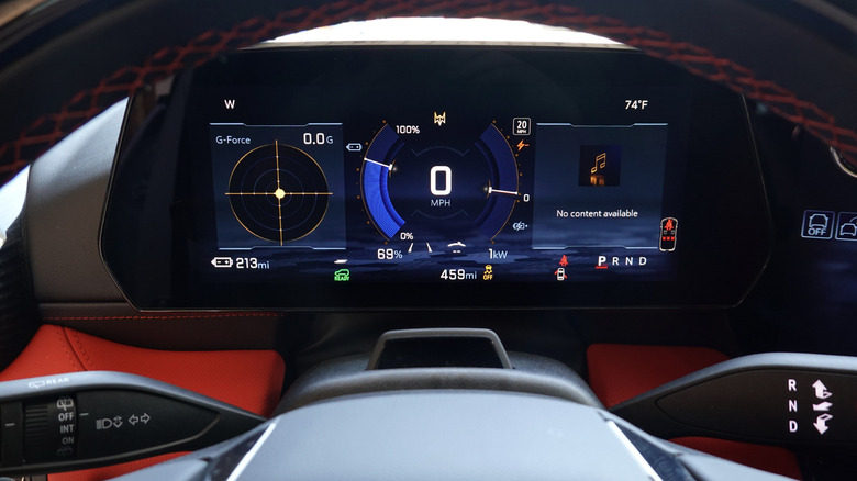 2025 Chevrolet Blazer EV SS gauge cluster in WOW mode