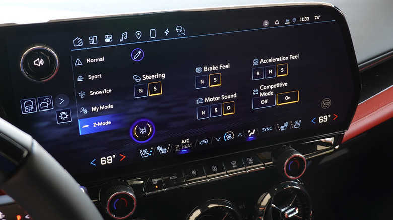 2025 Chevrolet Blazer EV SS drive modes screen