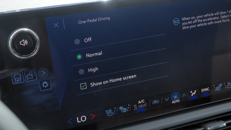 2025 Chevrolet Silverado EV one-pedal driving settings