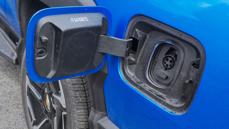 2025 Chevrolet Silverado EV charge port open