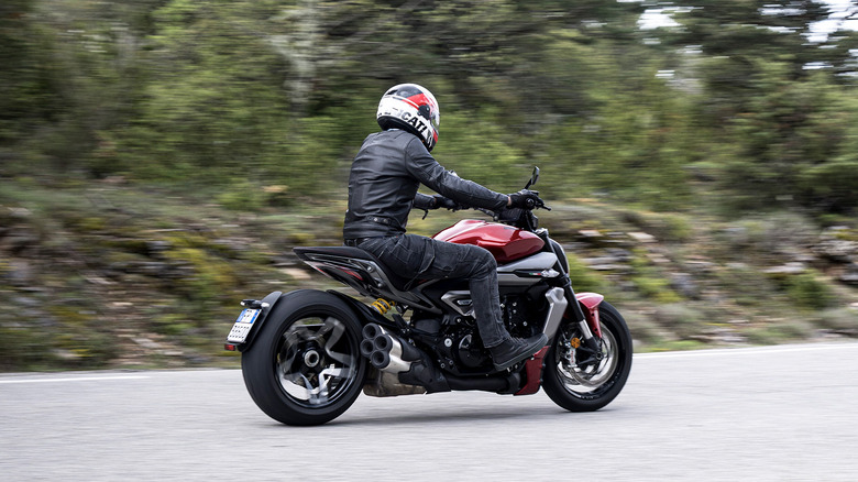 2025 Ducati XDiavel V4 on a road in the mountains outside of Nice, France