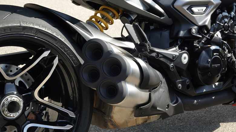 2025 Ducati XDiavel V4 quad-tipped exhaust detail