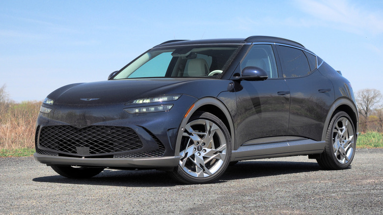 2025 Genesis GV60 front 3/4 view