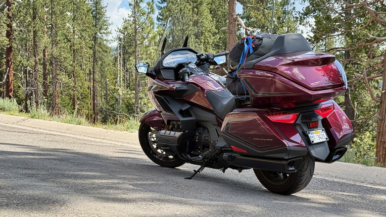 2025 Honda Gold Wing parked in the mountains