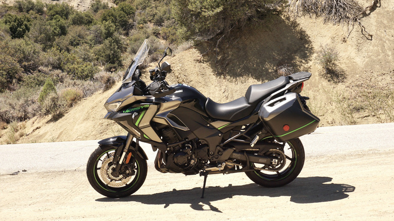 Kawasaki Versys 1100 parked on dirt