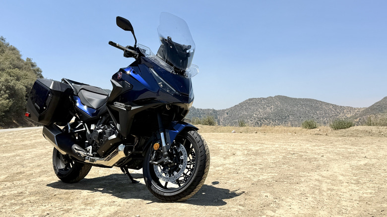 Honda NT1100 parked in the dirt