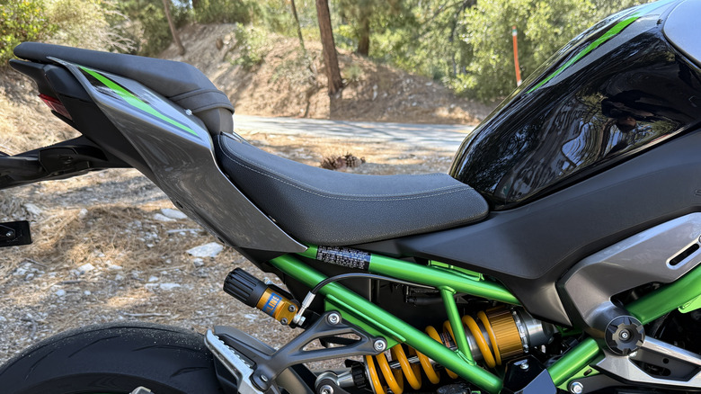 2025 Kawasaki Z900 SE seat close-up