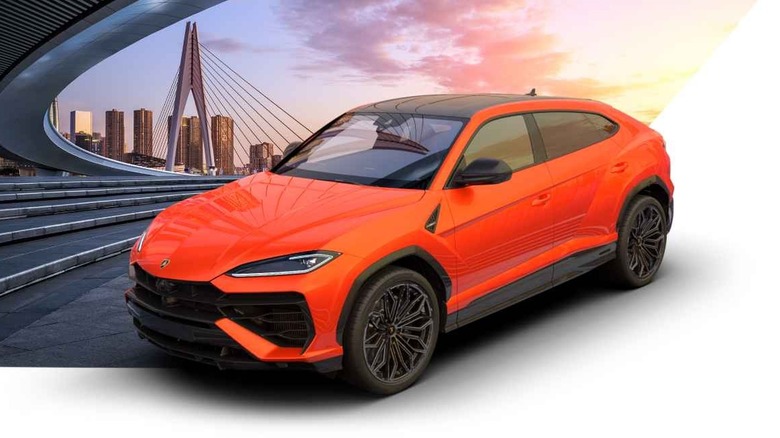 2025 Lamborghini Urus SE In Orange With Urban Backdrop