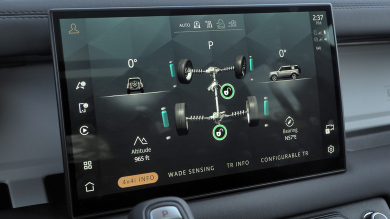 2025 Land Rover Defender 110 off-road display