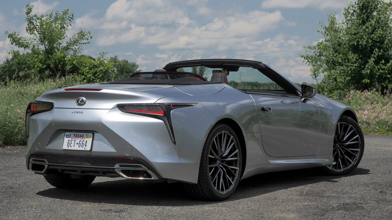 2025 Lexus LC 500 Convertible rear 3/4 view top down