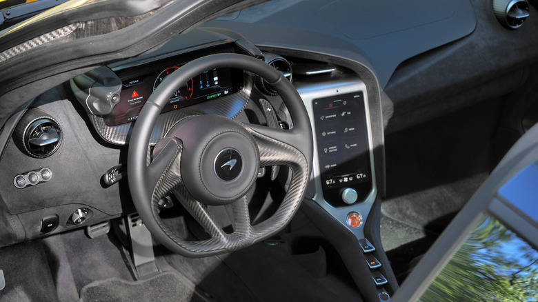 2025 McLaren 750S cabin from driver's side door