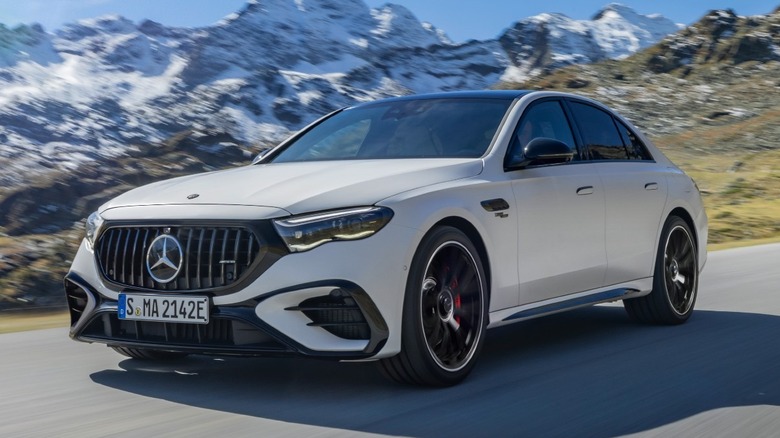 The 2025 Mercedes-AMG E 53 Hybrid from the front