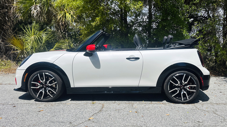 2025 Mini Cooper JCW convertible in profile
