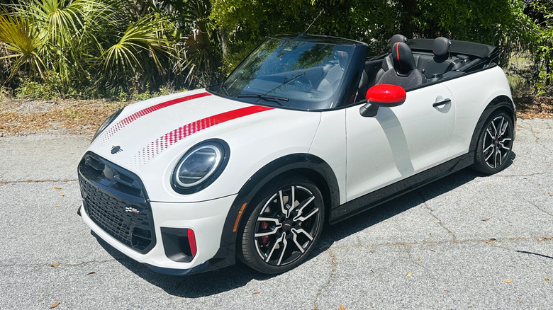 2025 Mini Cooper JCW convertible front 3/4