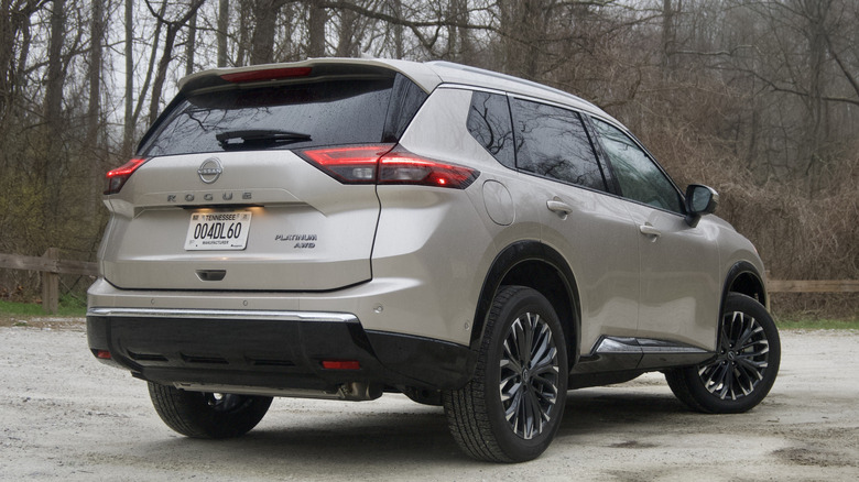 rear 3/4 view of Nissan Rogue