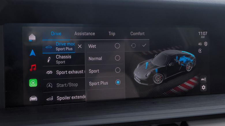 2025 Porsche 911 Carrera GTS drive mode UI