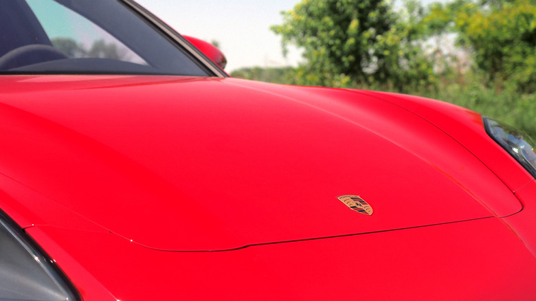Porsche badge on hood