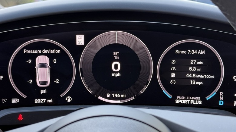 2025 Porsche Taycan Cross Turismo driver screen