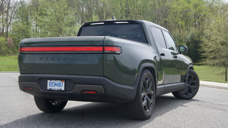 Rivian R1T rear 3/4 view