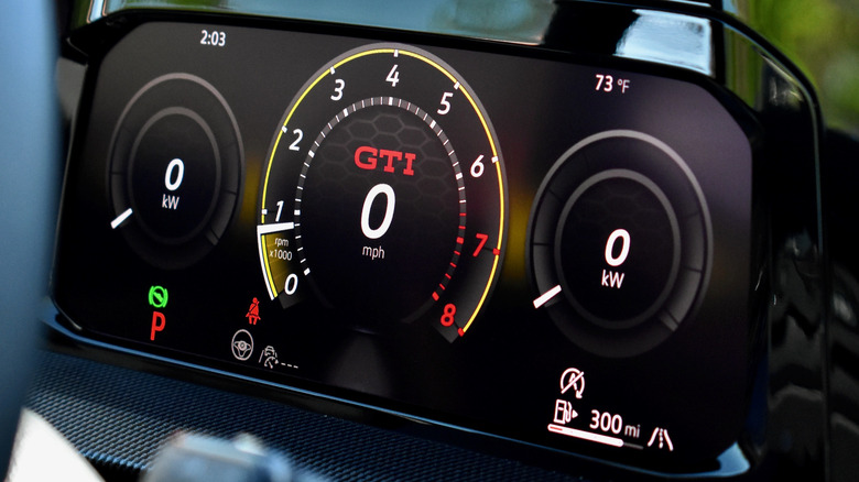 2025 Volkswagen Golf GTI instrument cluster.