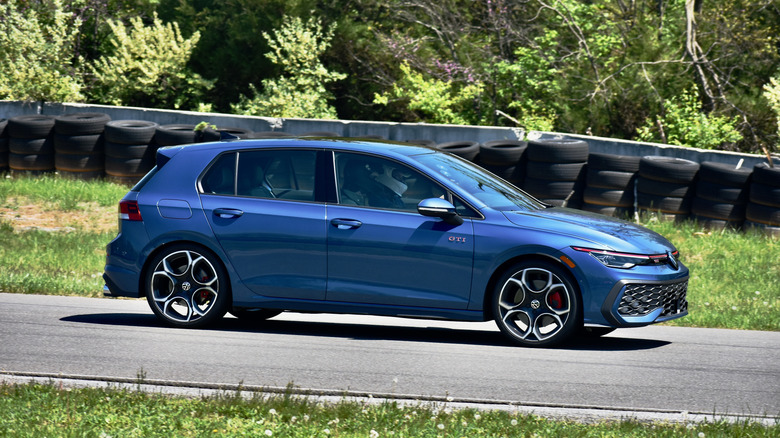 2025 Volkswagen Golf GTI track driving.