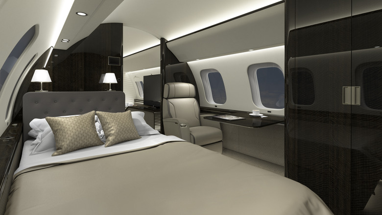 Bedroom of a Bombardier Global 8000