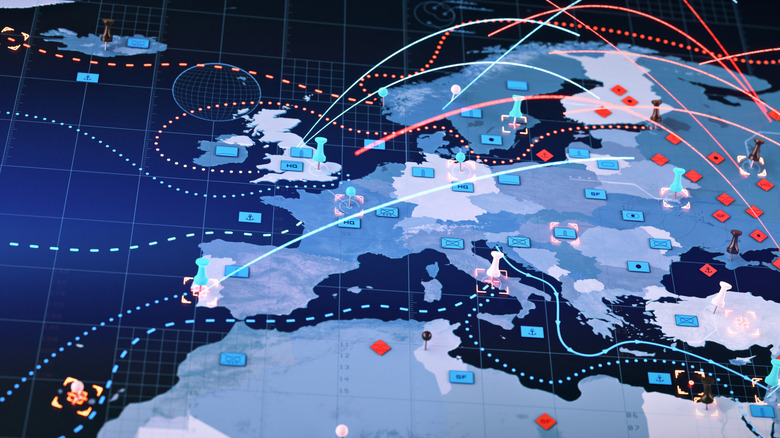 rendering of a tactical map of Europe