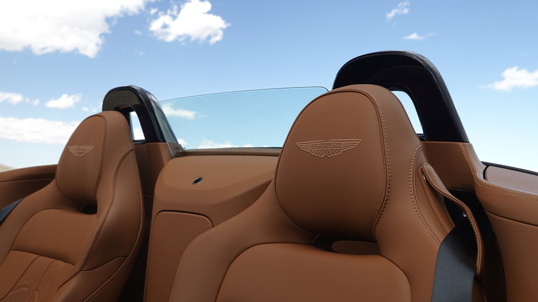 2026 Aston Martin Vantage Roadster headrest and roll hoops detail