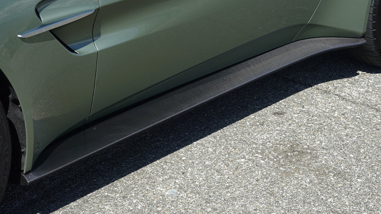 2026 Aston Martin Vantage Roadster carbon-fiber side skirt detail