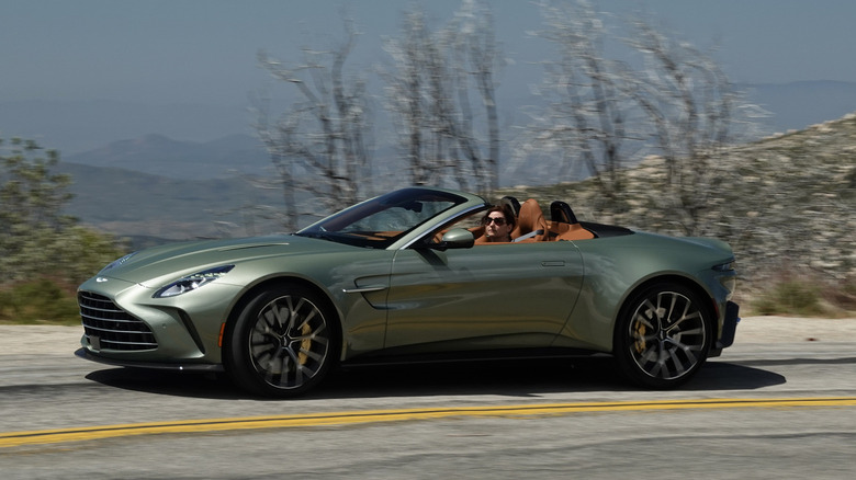 2026 Aston Martin Vantage Roadster on a mountain road