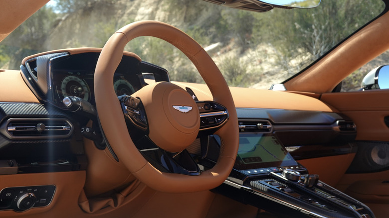 2026 Aston Martin Vantage Roadster steering wheel and dash detail