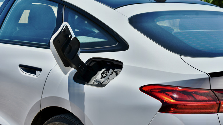 2026 Audi A6 e-tron charge port.
