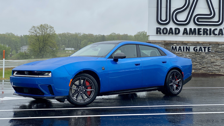 2026 Dodge Charger Daytona sedan poses at Road America
