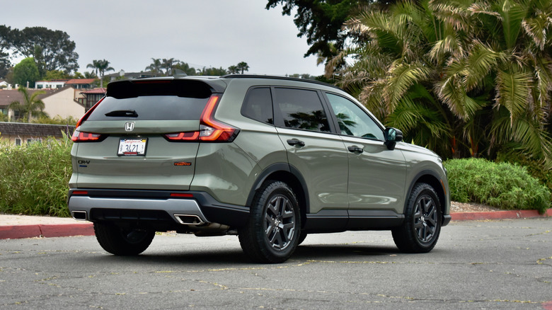 2026 Honda CR-V TrailSport Hybrid rear quarter view.
