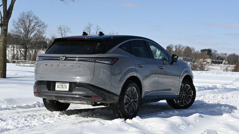 Nissan Murano rear view in snow