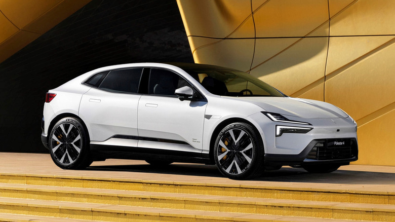Side view of Polestar 4 electric car