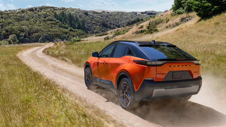 2026 Subaru Uncharted EV on a trail