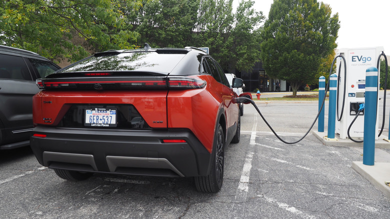 2026 Toyota C-HR XSE charging at an EVgo station