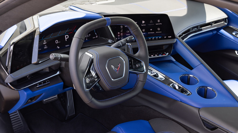 2027 Chevrolet Corvette Grand Sport X steering wheel and dash detail