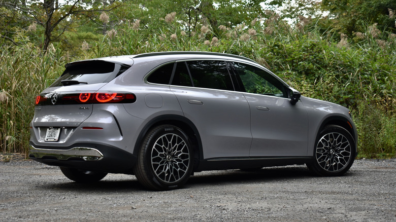 2027 Mercedes-Benz GLC EV rear quarter view.