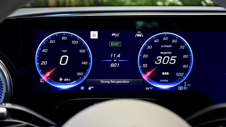2027 Mercedes-Benz GLC EV gauge cluster.