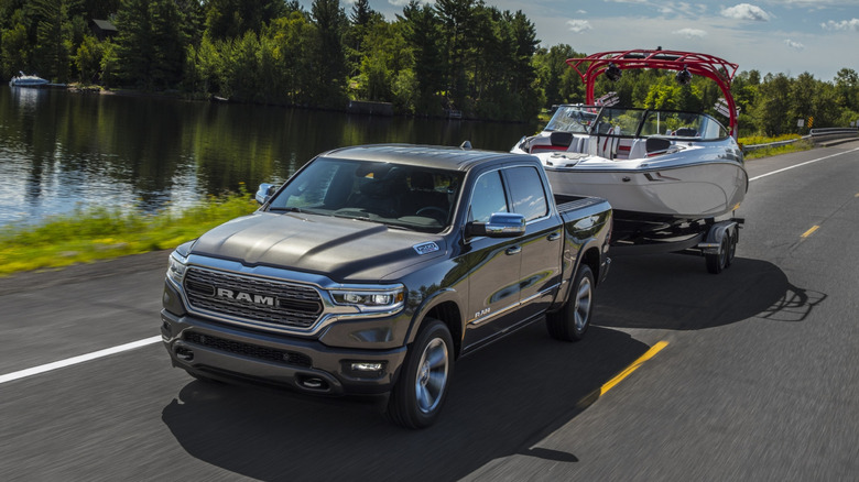 Ram 1500 EcoDiesel towing a boat
